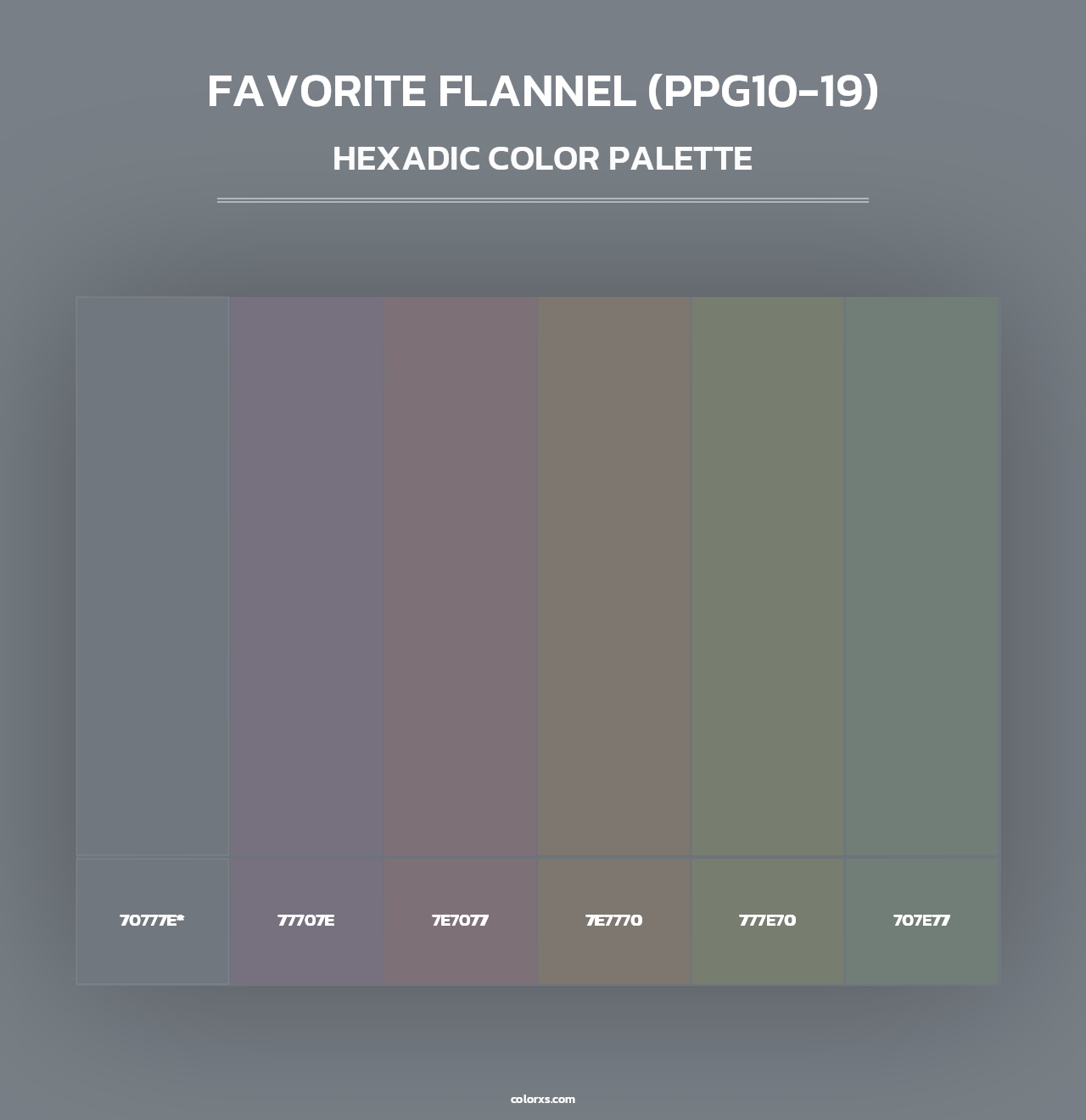 Favorite Flannel (PPG10-19) - Hexadic Color Palette