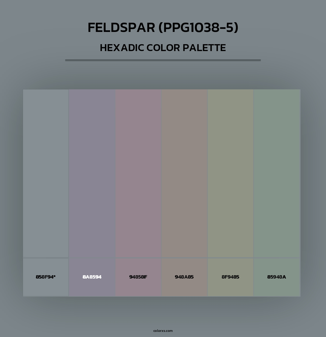 Feldspar (PPG1038-5) - Hexadic Color Palette