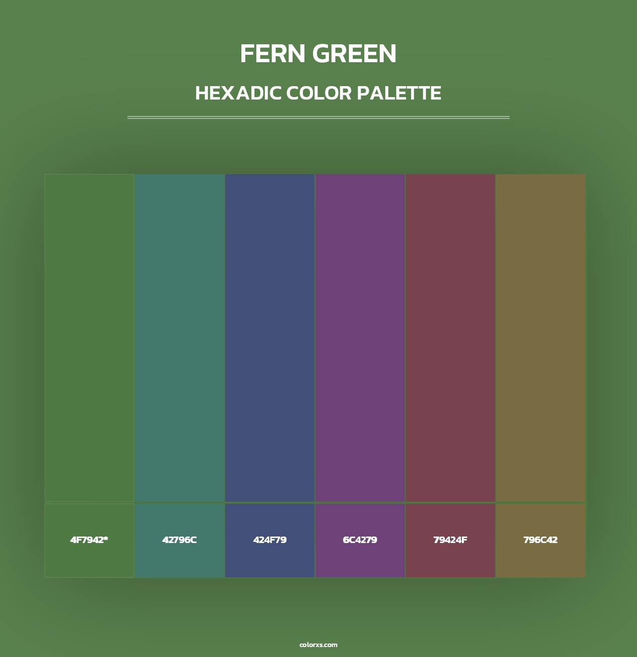 Fern green - Hexadic Color Palette
