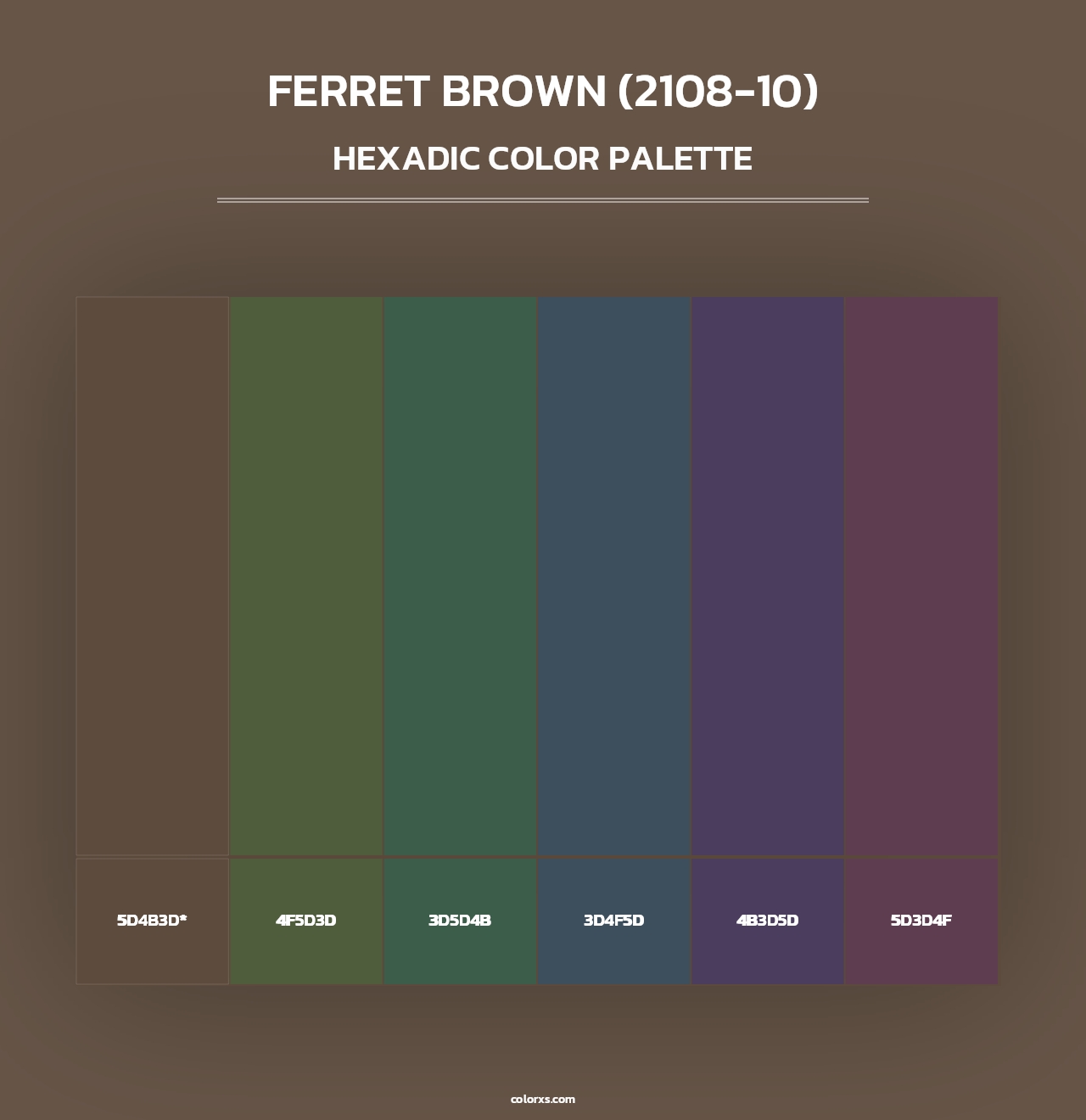 Ferret Brown (2108-10) - Hexadic Color Palette