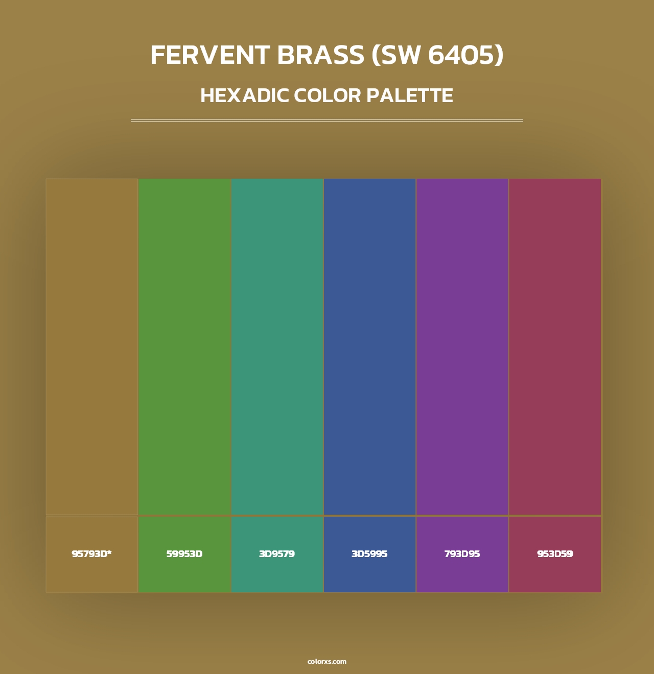 Fervent Brass (SW 6405) - Hexadic Color Palette