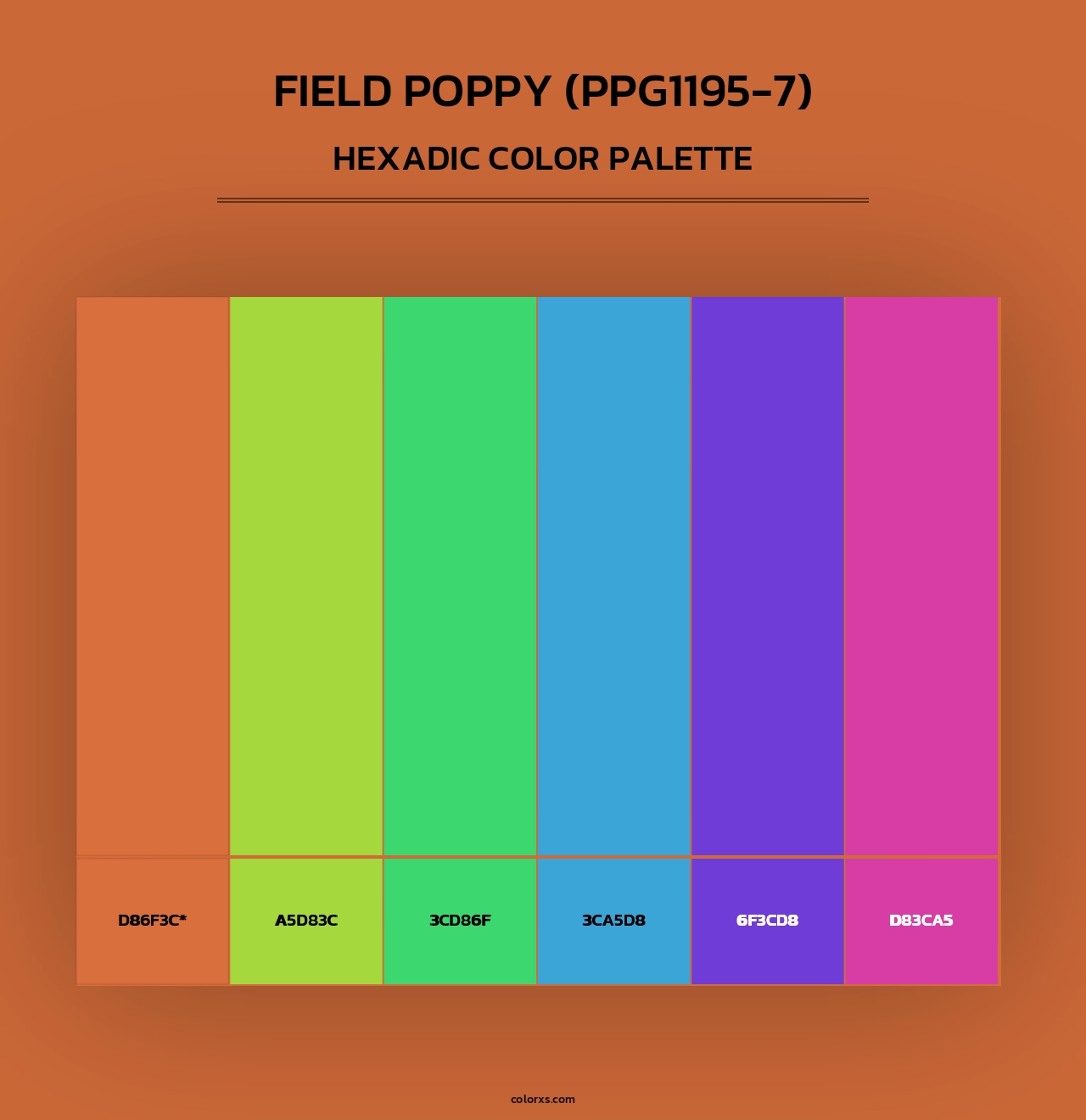 Field Poppy (PPG1195-7) - Hexadic Color Palette