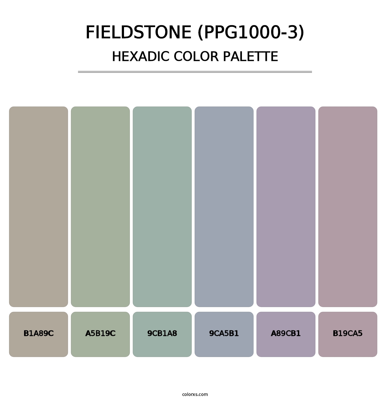 Fieldstone (PPG1000-3) - Hexadic Color Palette