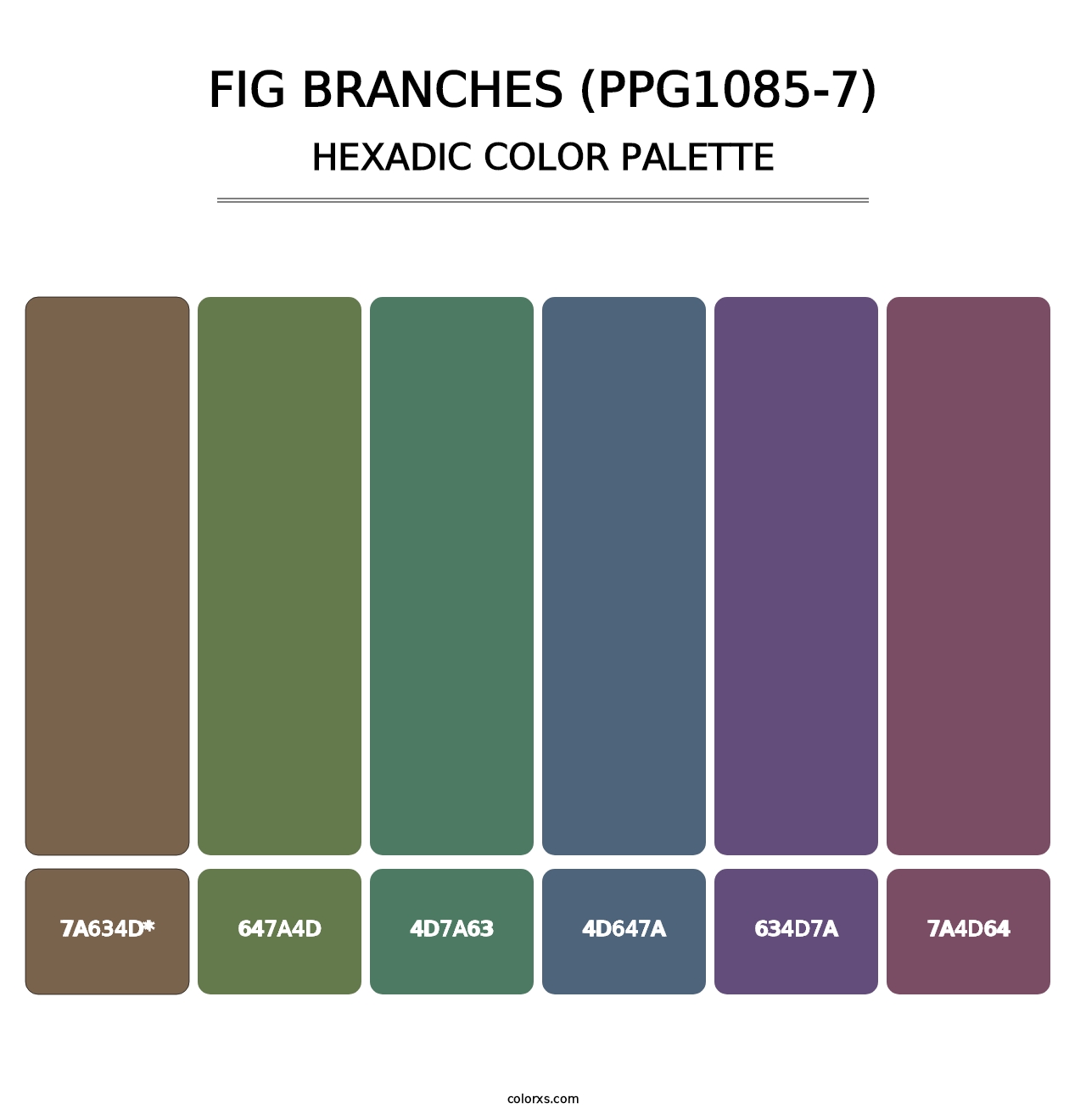 Fig Branches (PPG1085-7) - Hexadic Color Palette