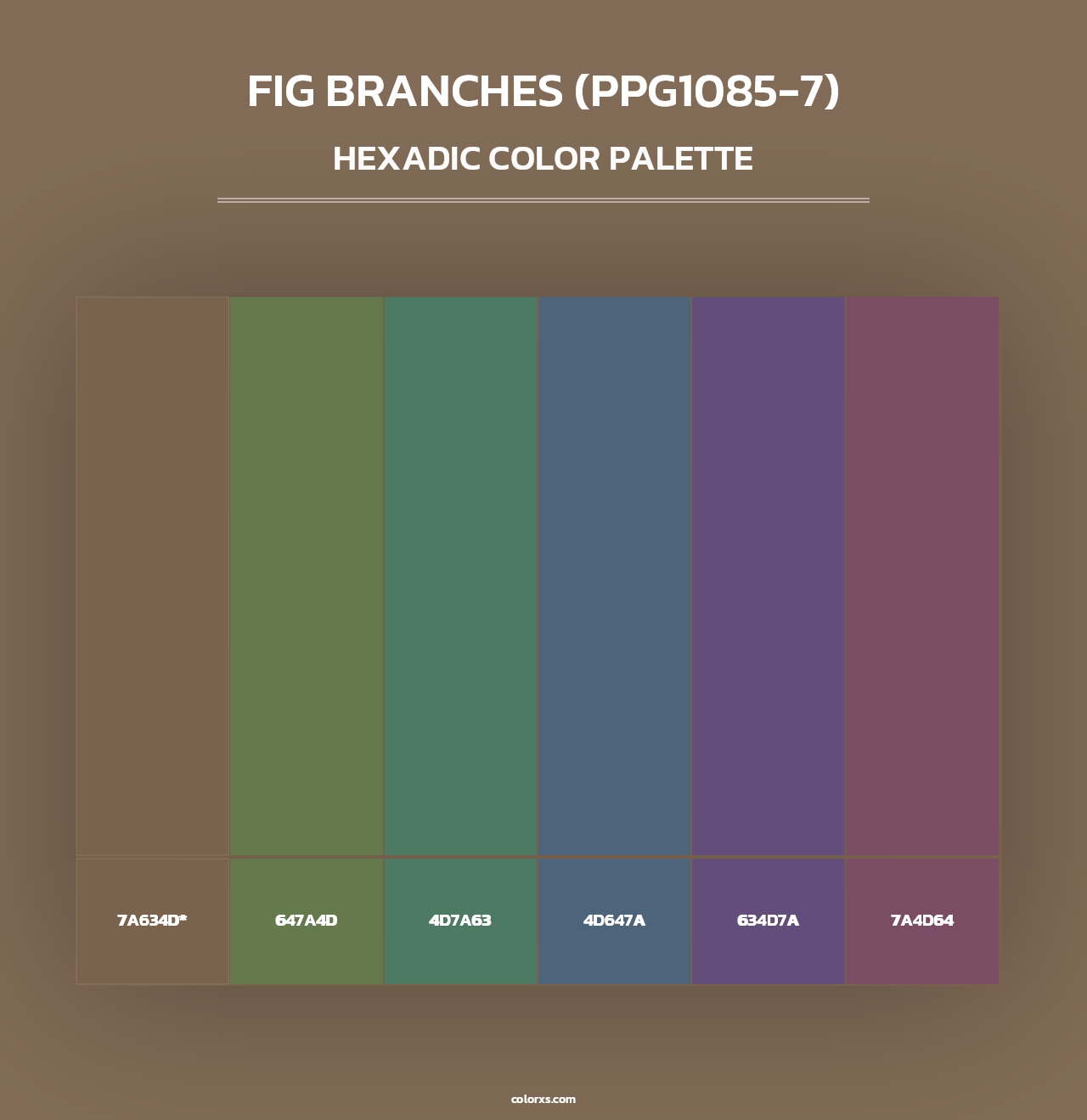 Fig Branches (PPG1085-7) - Hexadic Color Palette