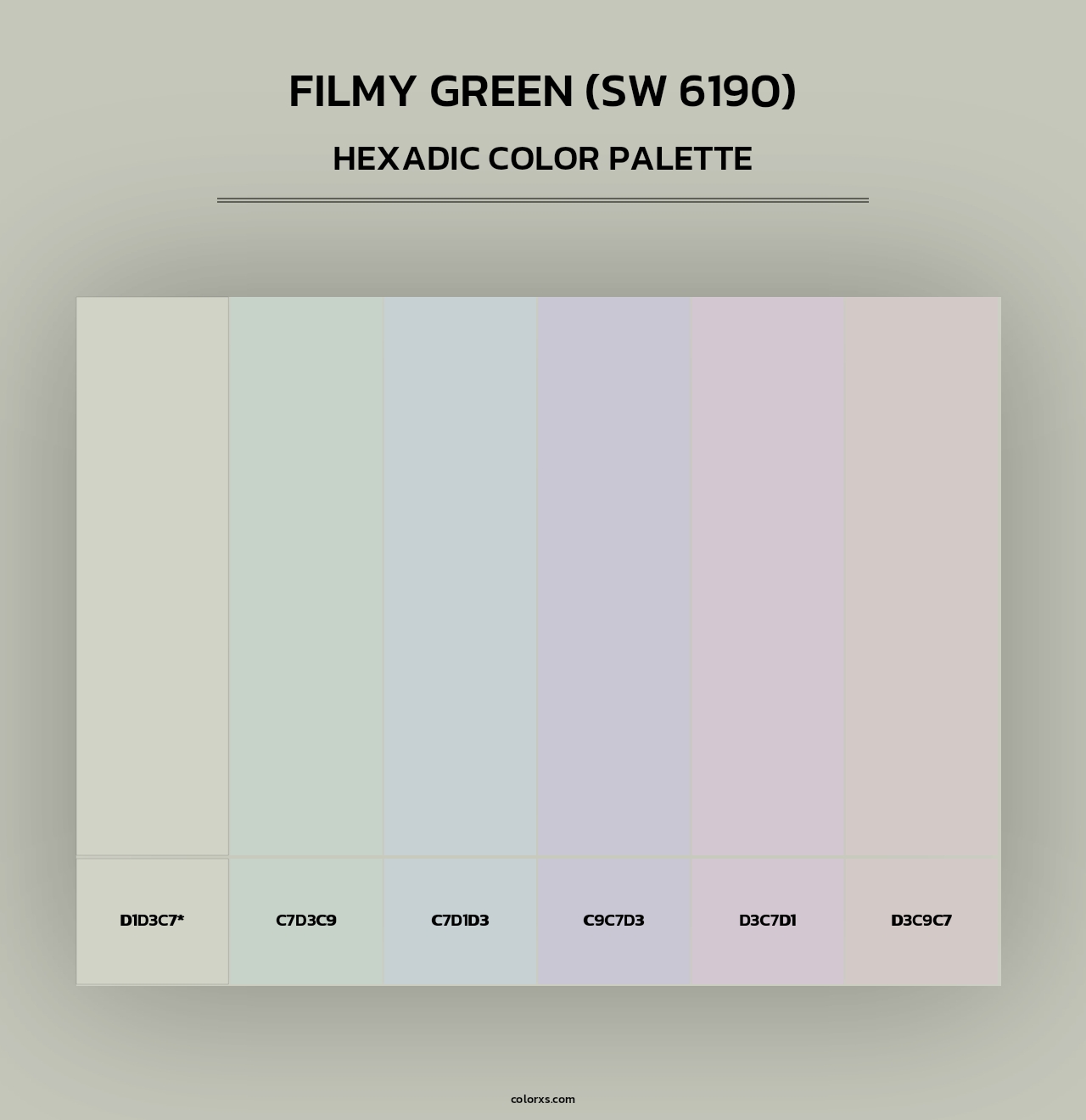 Filmy Green (SW 6190) - Hexadic Color Palette
