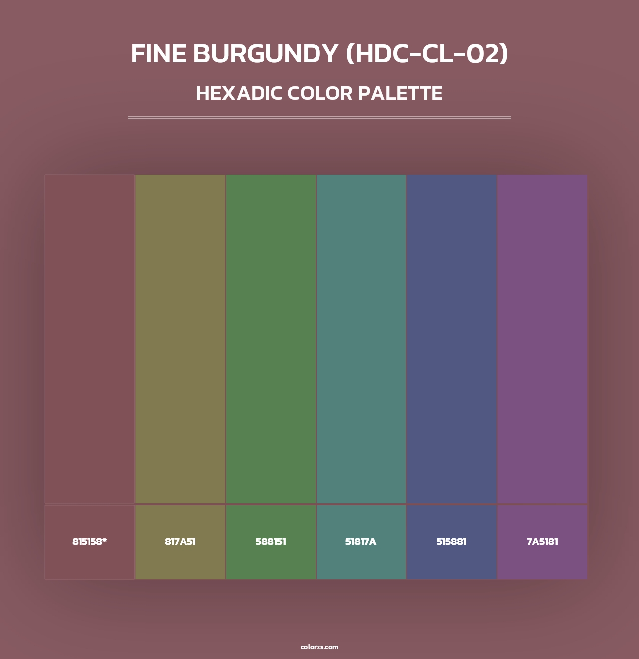 Fine Burgundy (HDC-CL-02) - Hexadic Color Palette