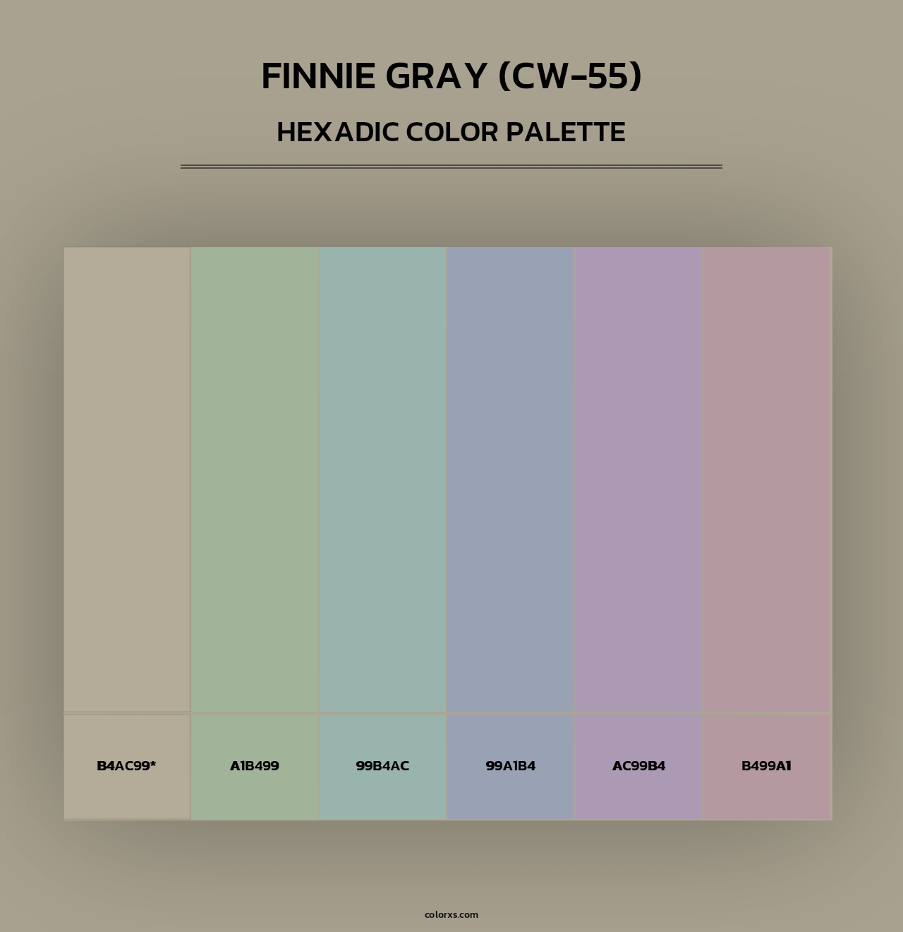 Finnie Gray (CW-55) - Hexadic Color Palette