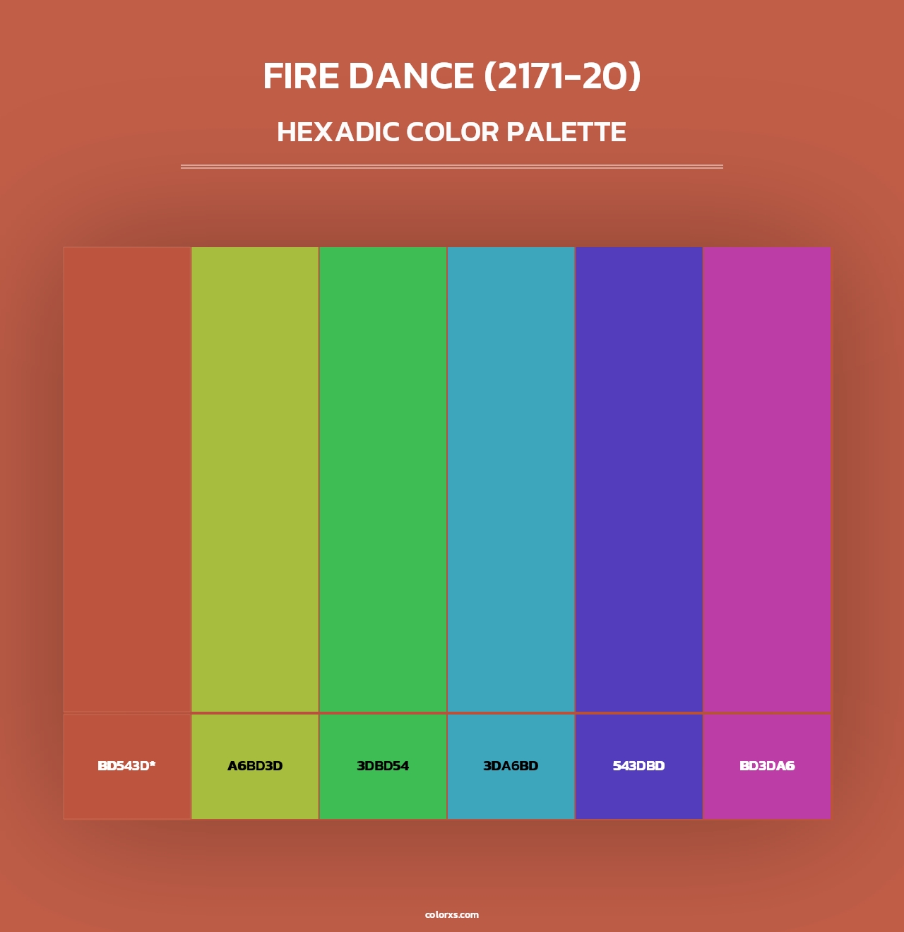Fire Dance (2171-20) - Hexadic Color Palette