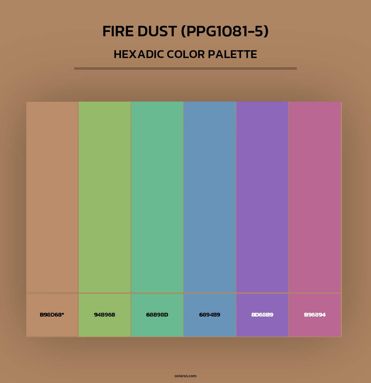Fire Dust (PPG1081-5) - Hexadic Color Palette