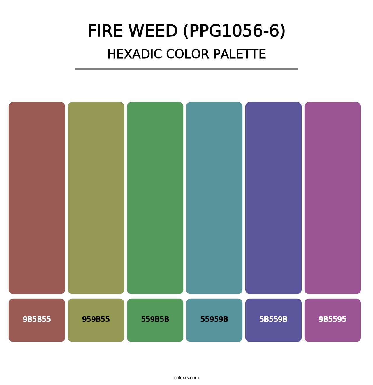 Fire Weed (PPG1056-6) - Hexadic Color Palette