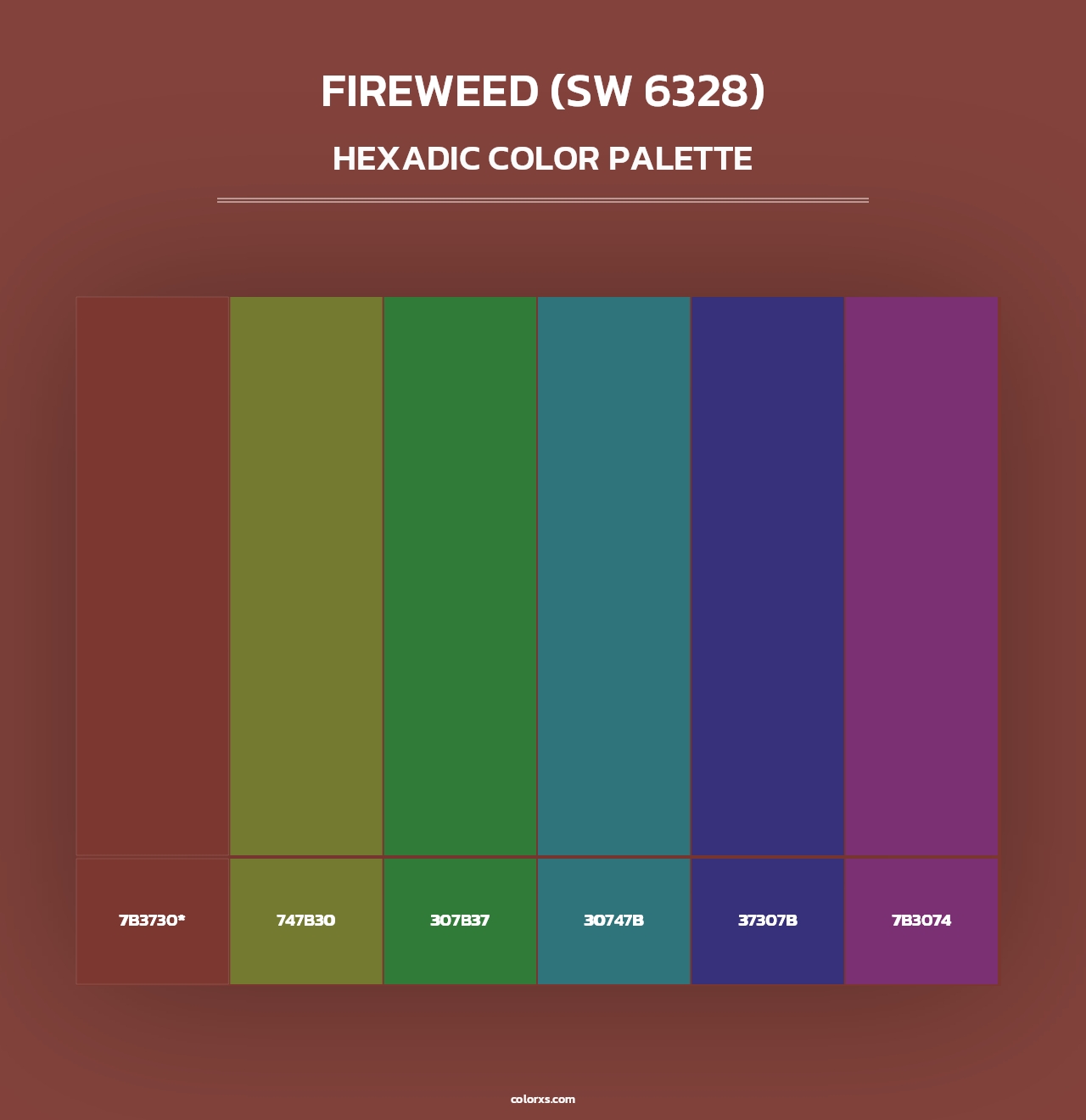 Fireweed (SW 6328) - Hexadic Color Palette
