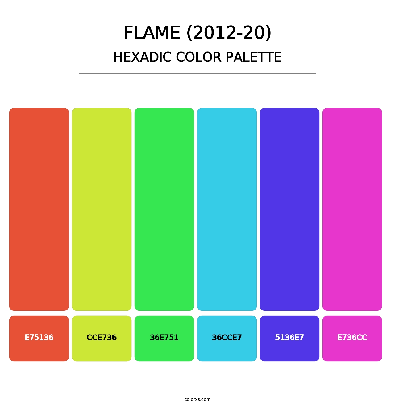 Flame (2012-20) - Hexadic Color Palette