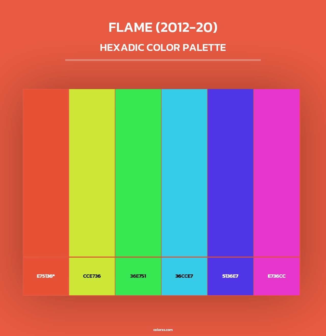 Flame (2012-20) - Hexadic Color Palette
