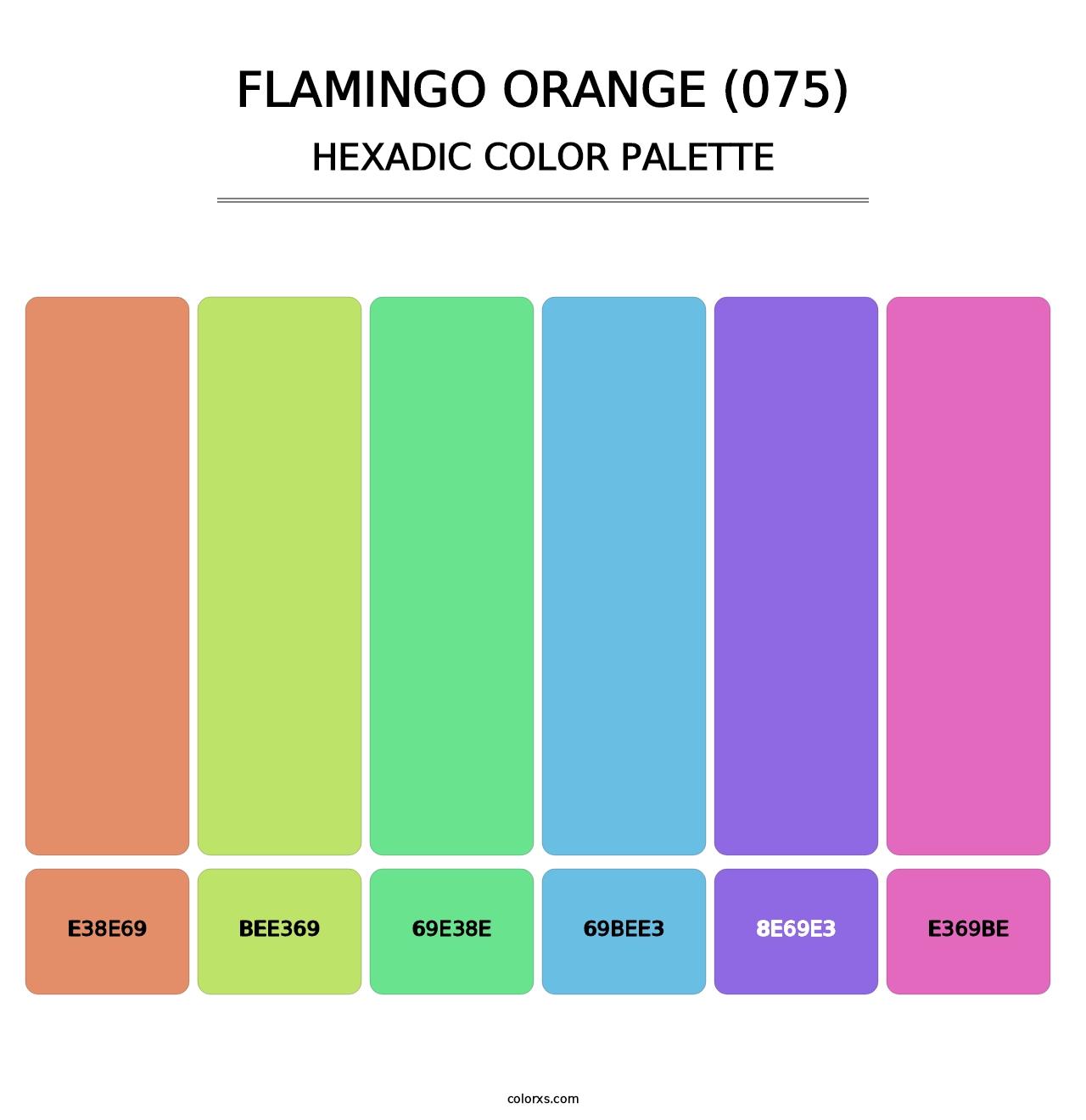 Flamingo Orange (075) - Hexadic Color Palette