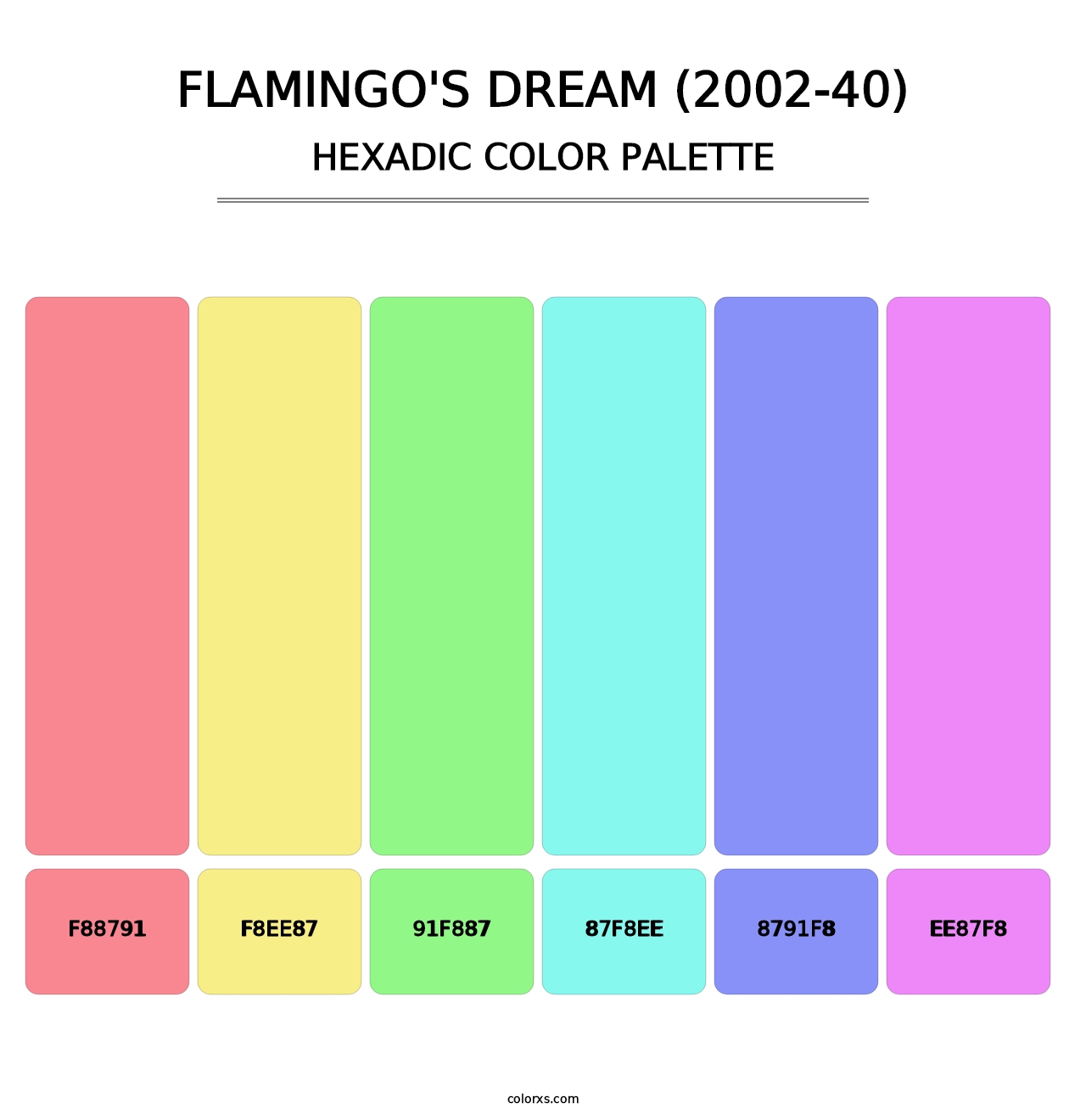 Flamingo's Dream (2002-40) - Hexadic Color Palette
