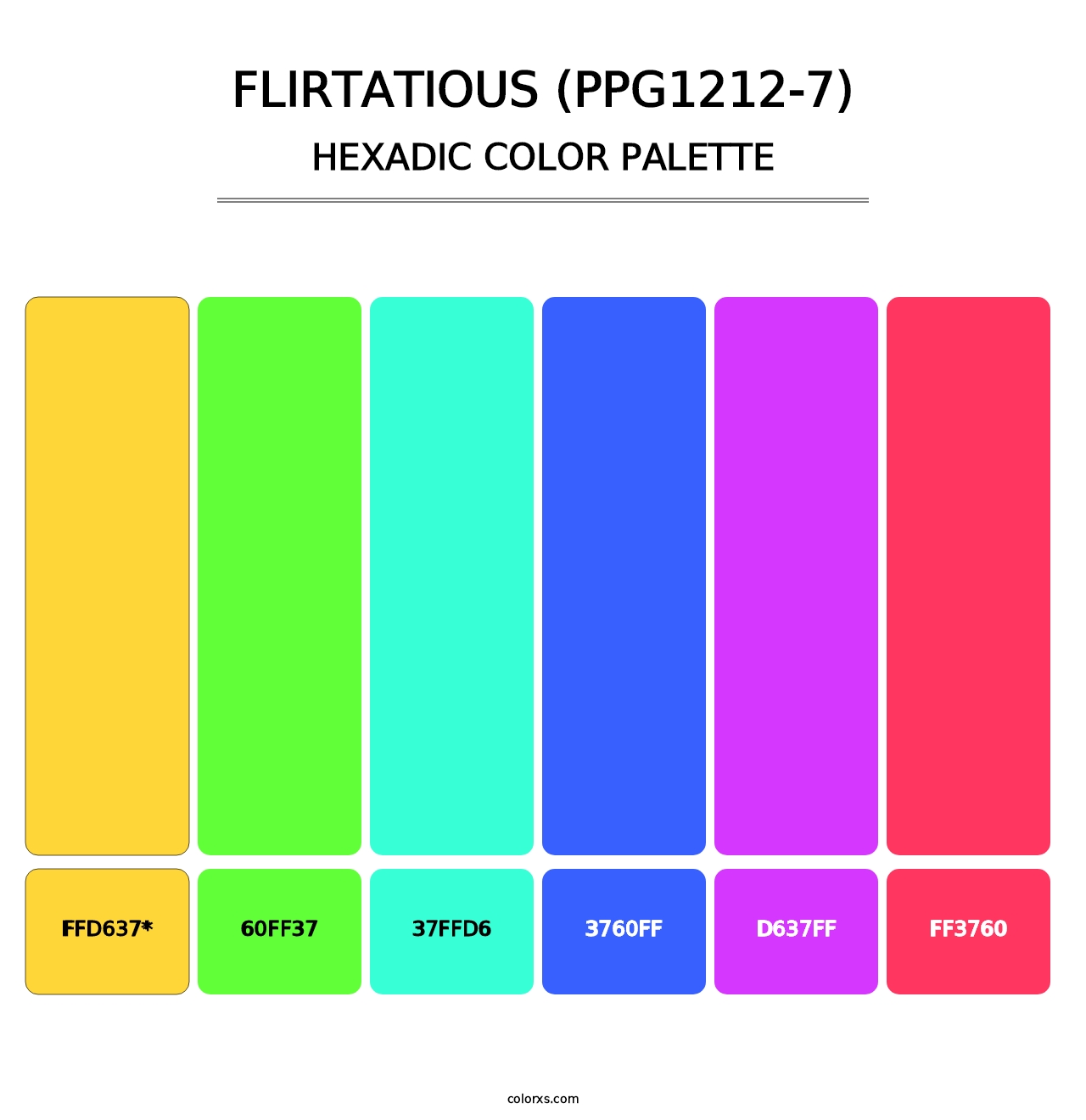 Flirtatious (PPG1212-7) - Hexadic Color Palette