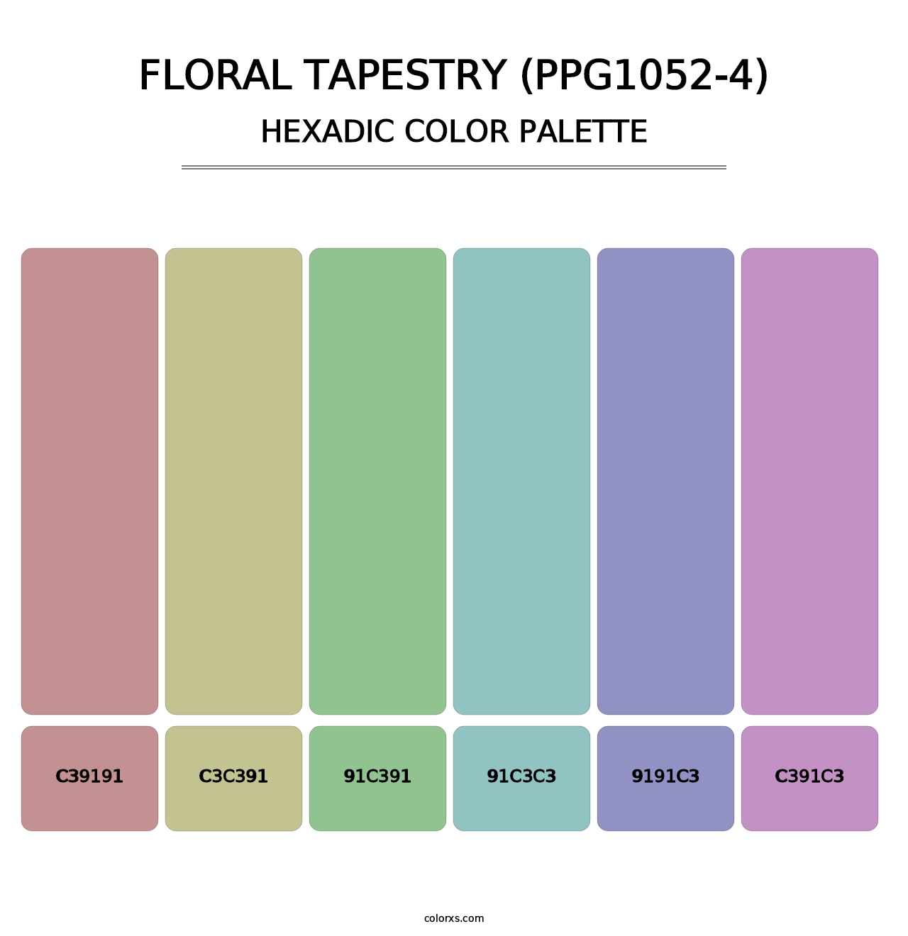 Floral Tapestry (PPG1052-4) - Hexadic Color Palette