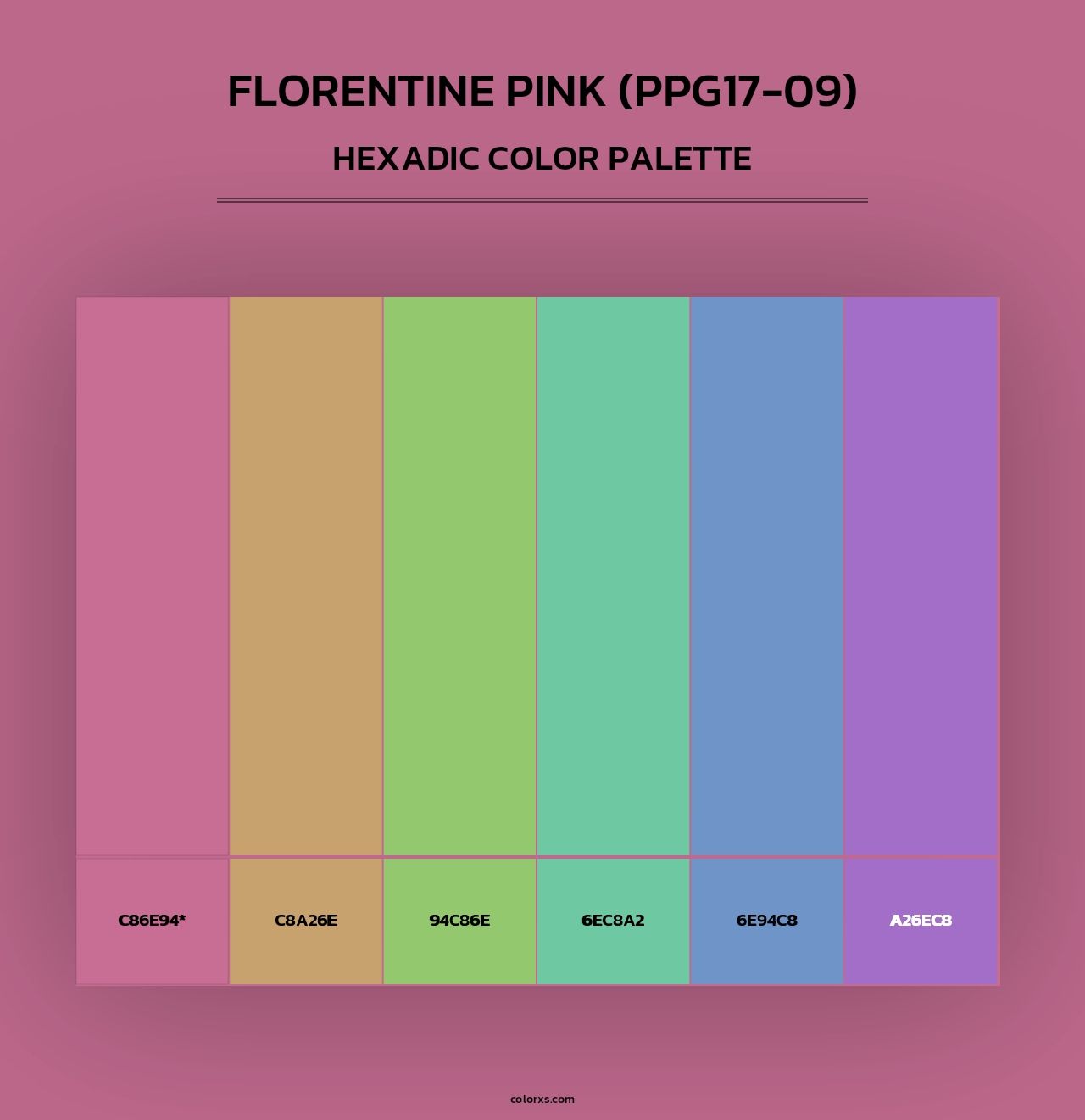 Florentine Pink (PPG17-09) - Hexadic Color Palette