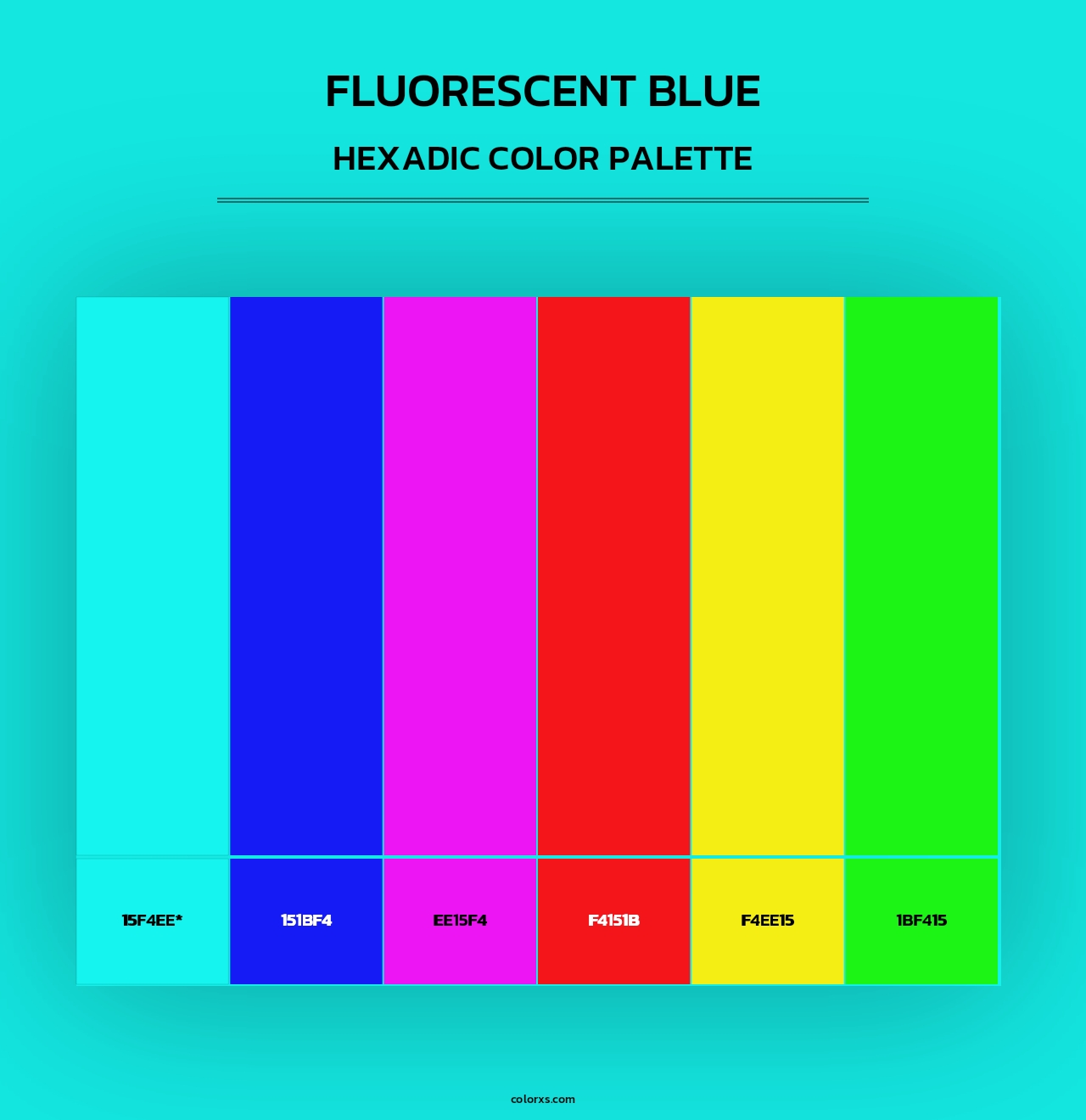 Fluorescent Blue - Hexadic Color Palette