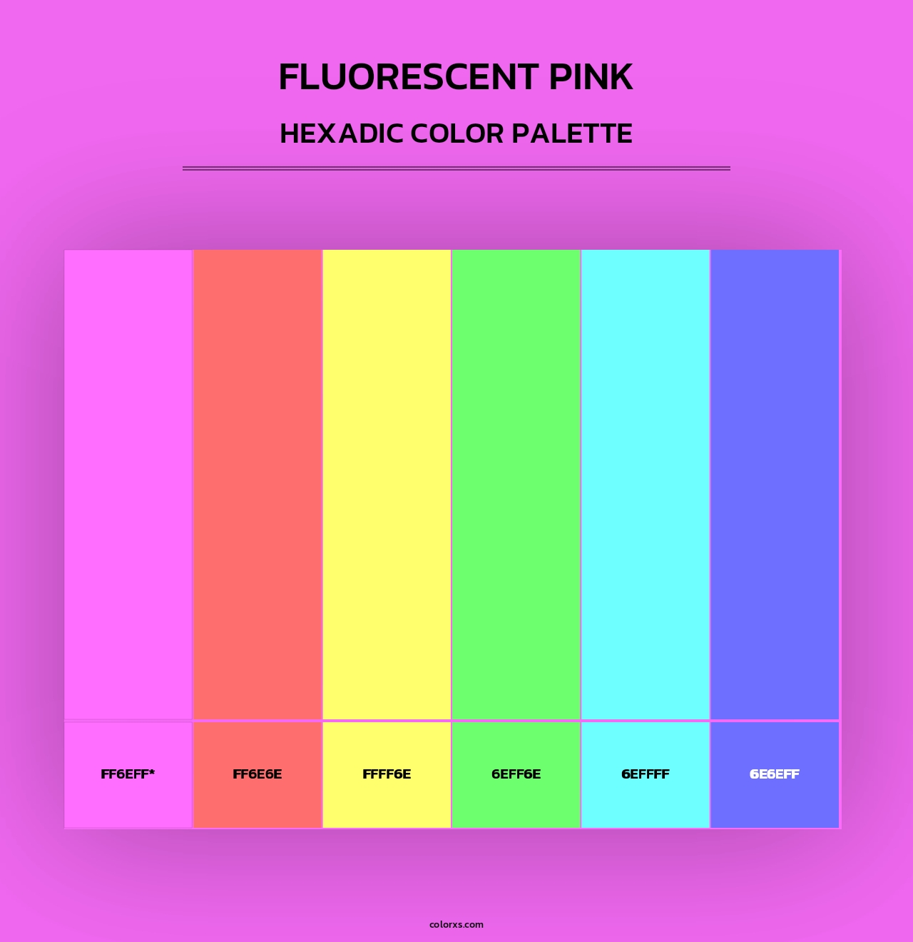 Fluorescent Pink - Hexadic Color Palette