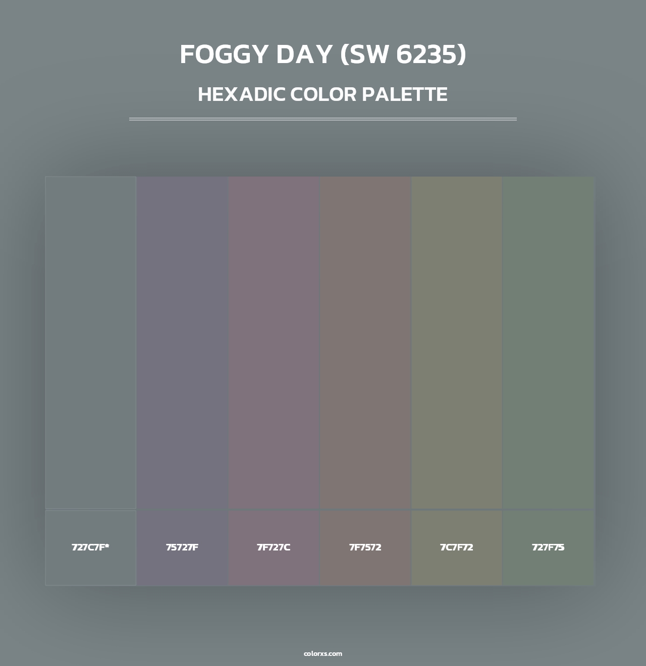 Foggy Day (SW 6235) - Hexadic Color Palette
