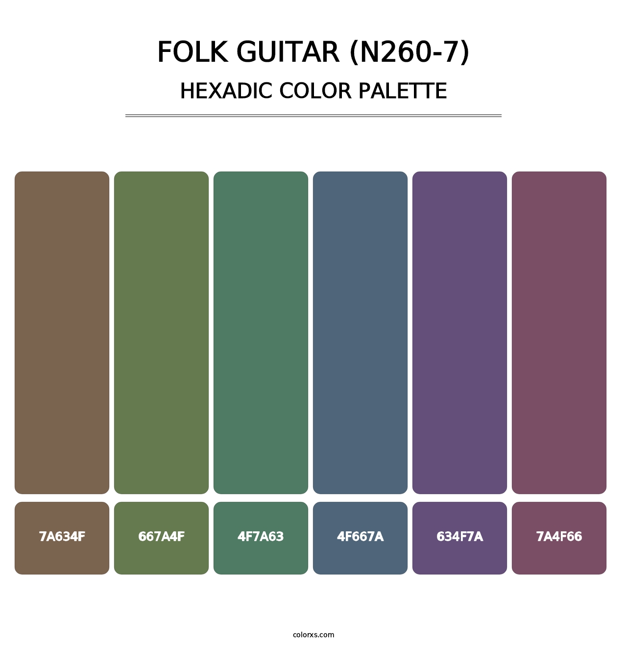 Folk Guitar (N260-7) - Hexadic Color Palette