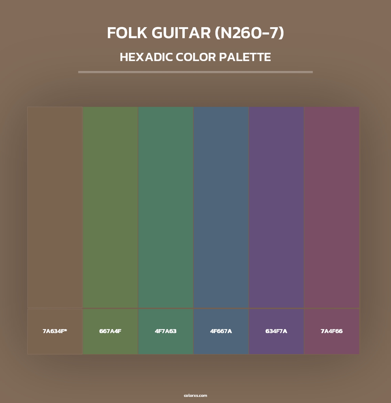 Folk Guitar (N260-7) - Hexadic Color Palette