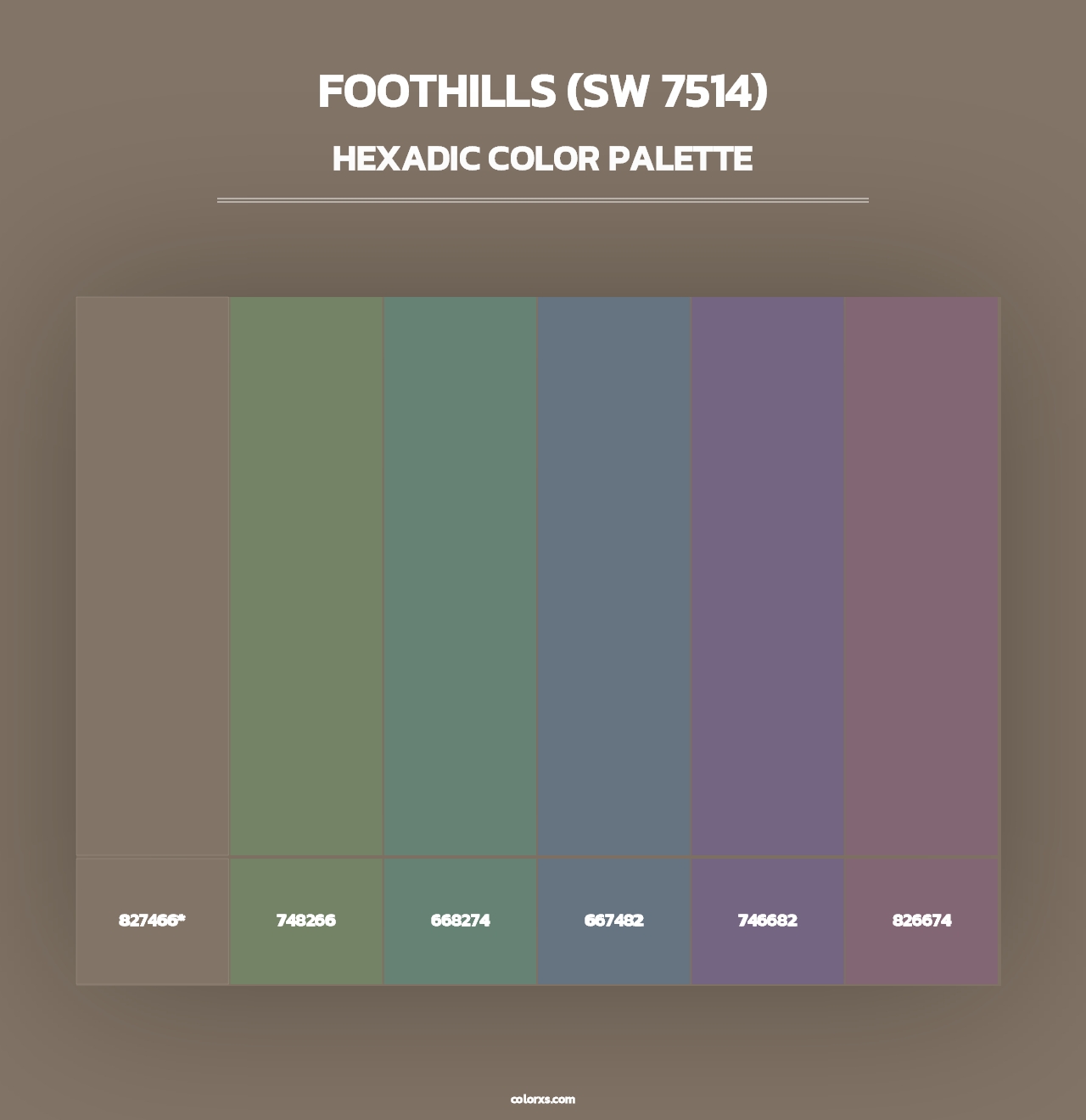 Foothills (SW 7514) - Hexadic Color Palette