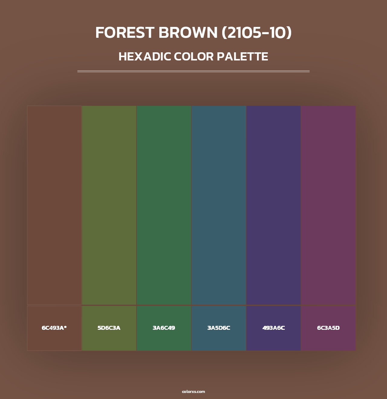 Forest Brown (2105-10) - Hexadic Color Palette