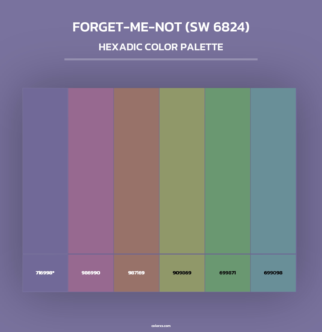 Forget-Me-Not (SW 6824) - Hexadic Color Palette