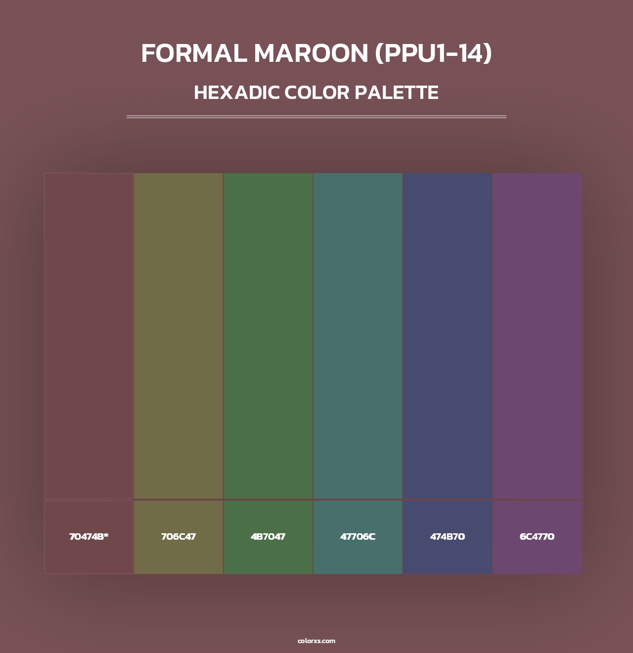Formal Maroon (PPU1-14) - Hexadic Color Palette