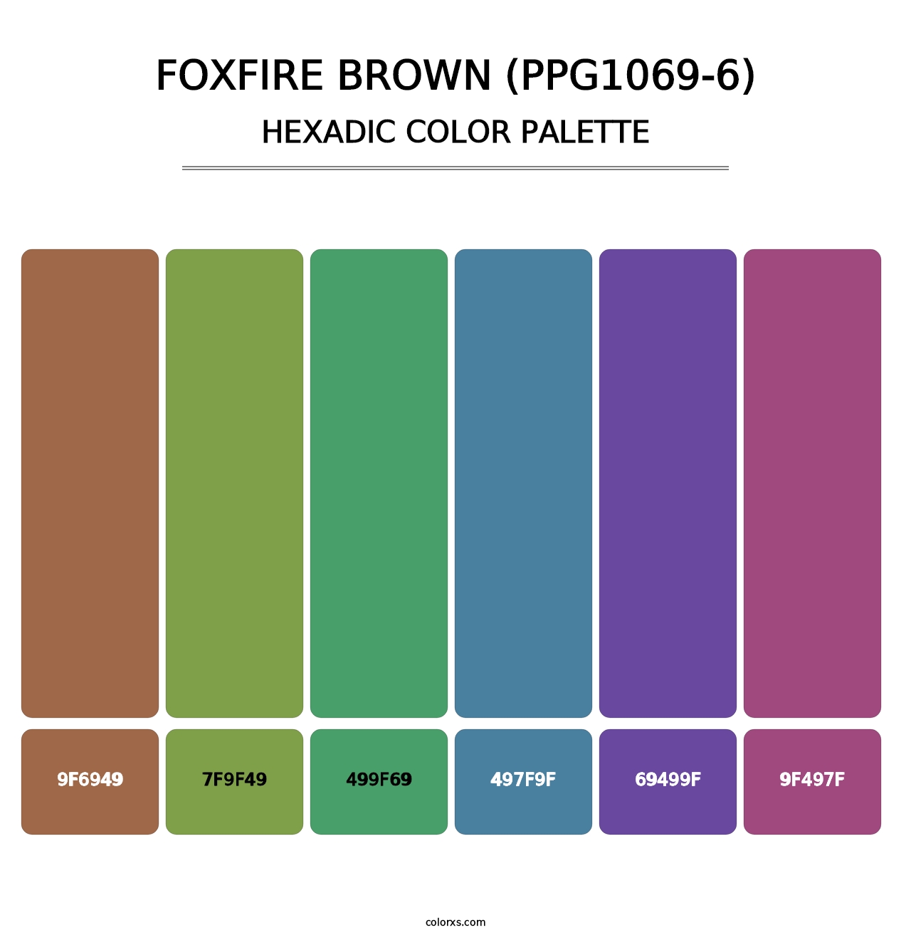 Foxfire Brown (PPG1069-6) - Hexadic Color Palette