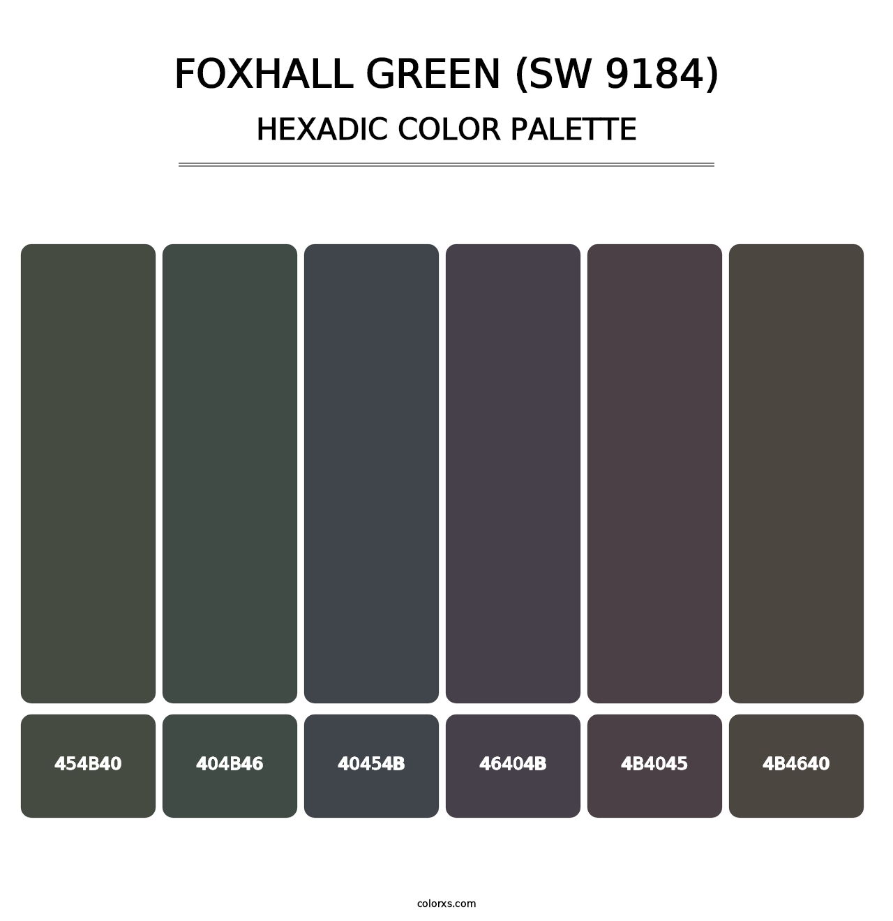 Foxhall Green (SW 9184) - Hexadic Color Palette