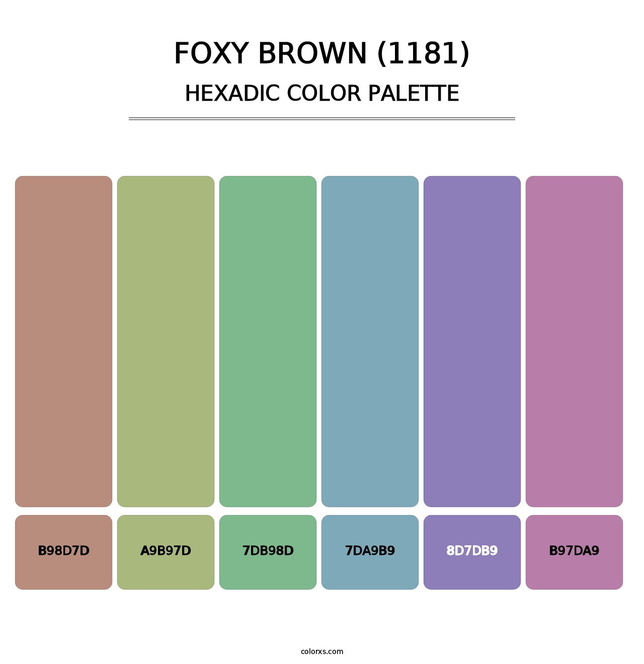 Foxy Brown (1181) - Hexadic Color Palette