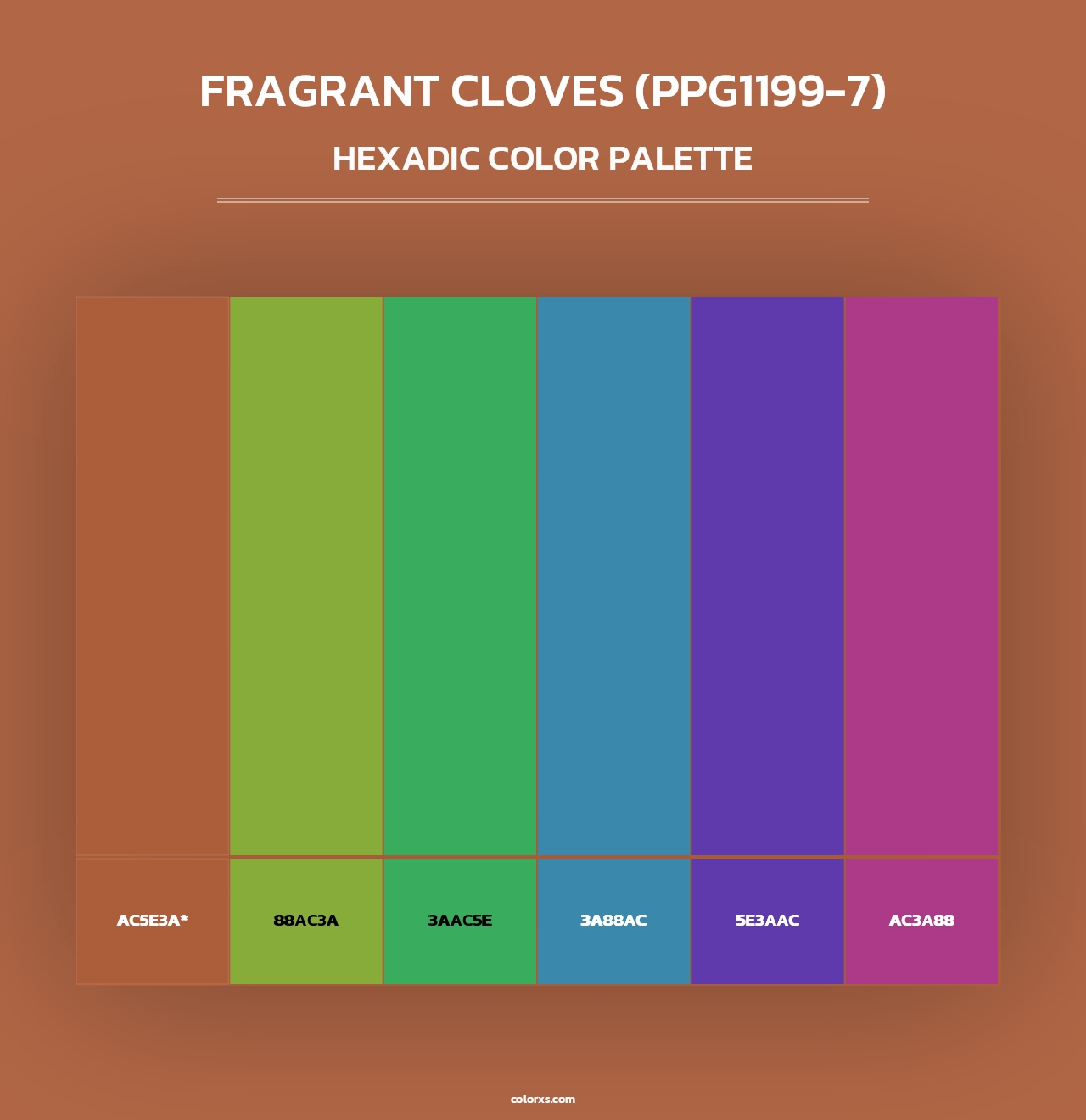 Fragrant Cloves (PPG1199-7) - Hexadic Color Palette