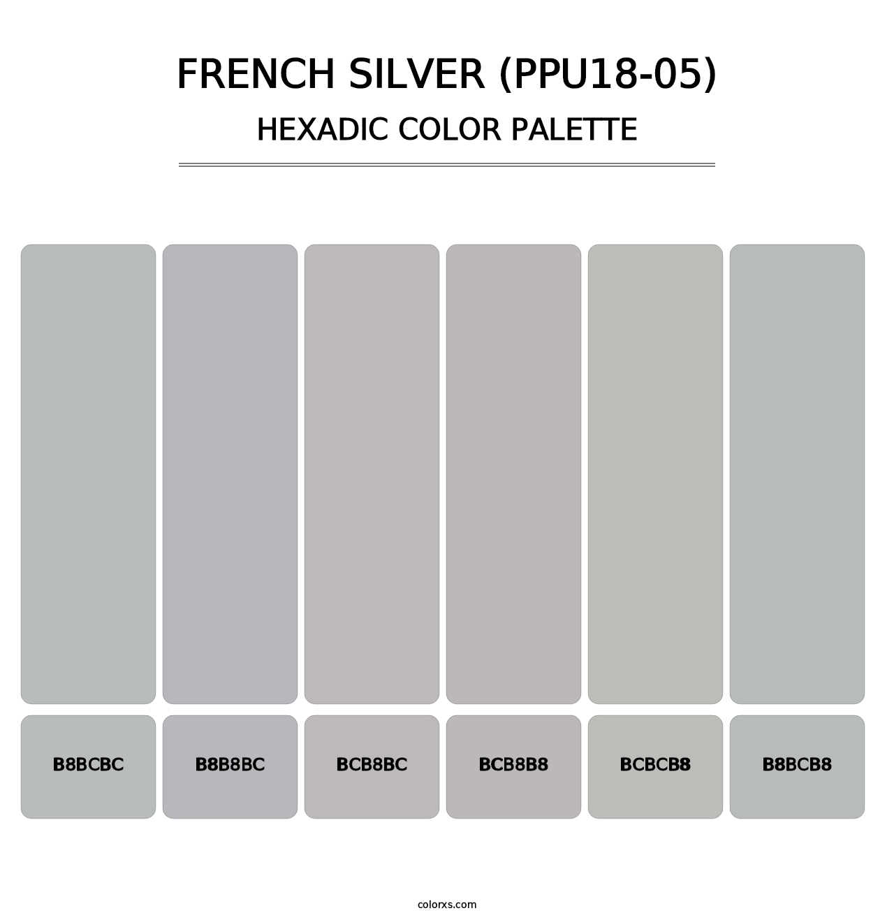 French Silver (PPU18-05) - Hexadic Color Palette