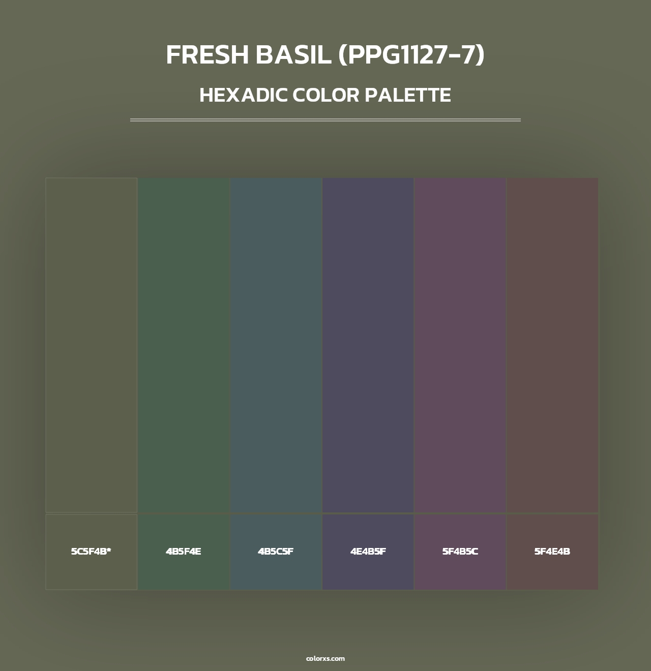 Fresh Basil (PPG1127-7) - Hexadic Color Palette