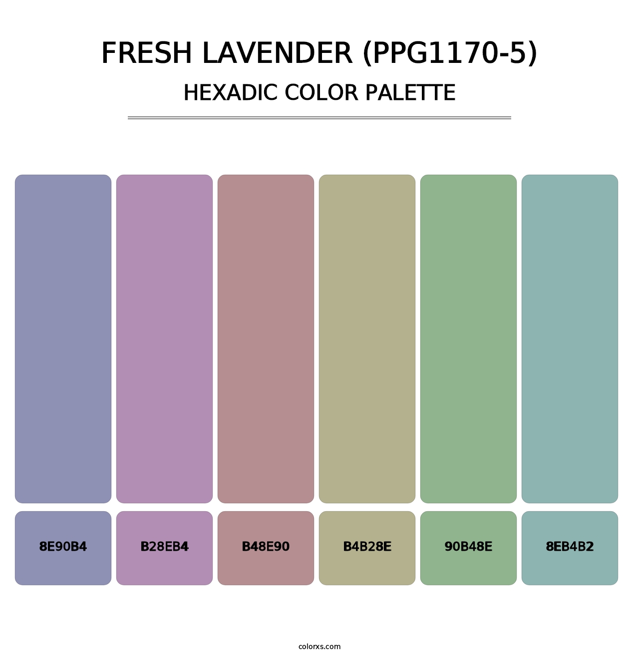Fresh Lavender (PPG1170-5) - Hexadic Color Palette