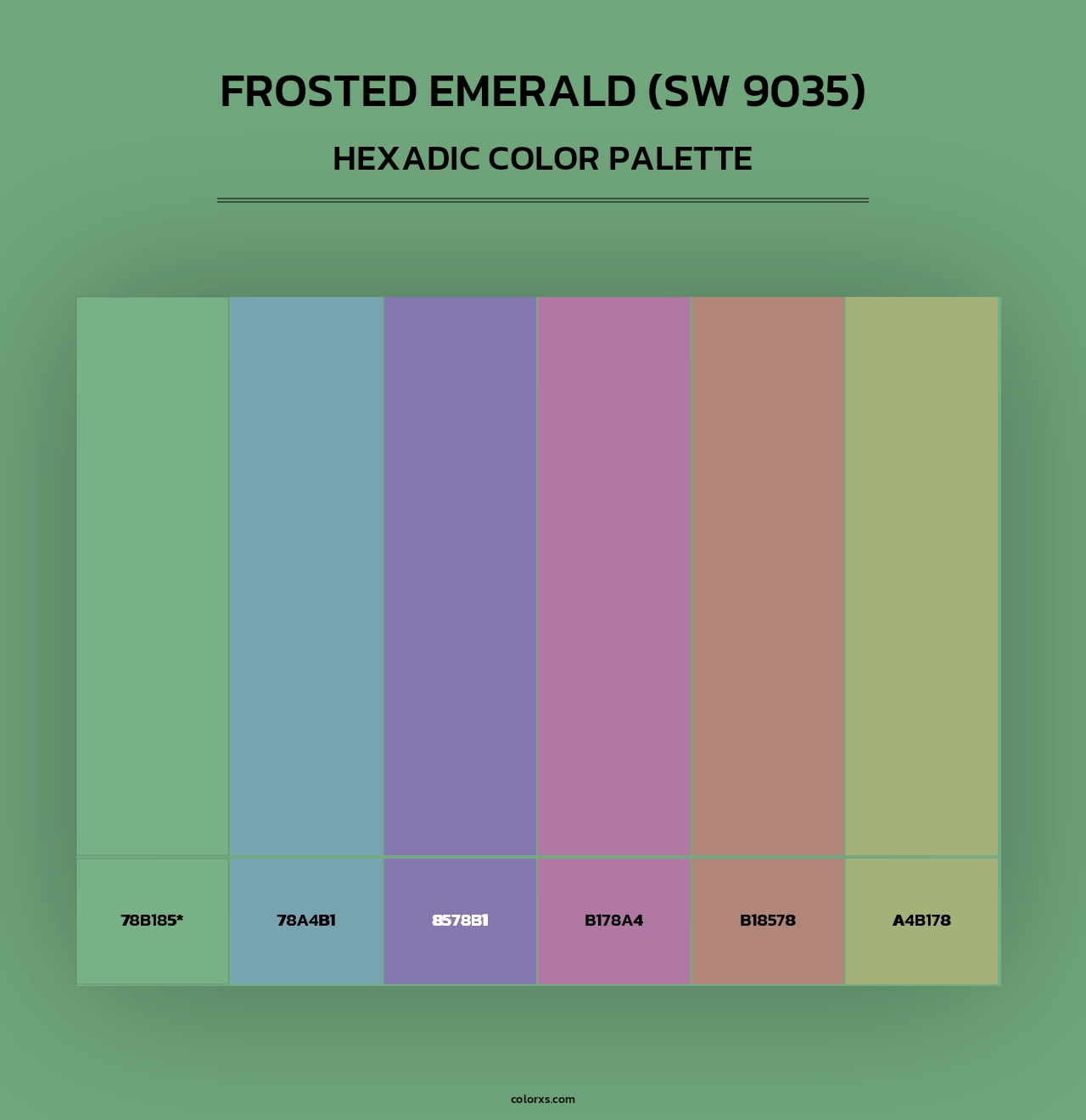 Frosted Emerald (SW 9035) - Hexadic Color Palette