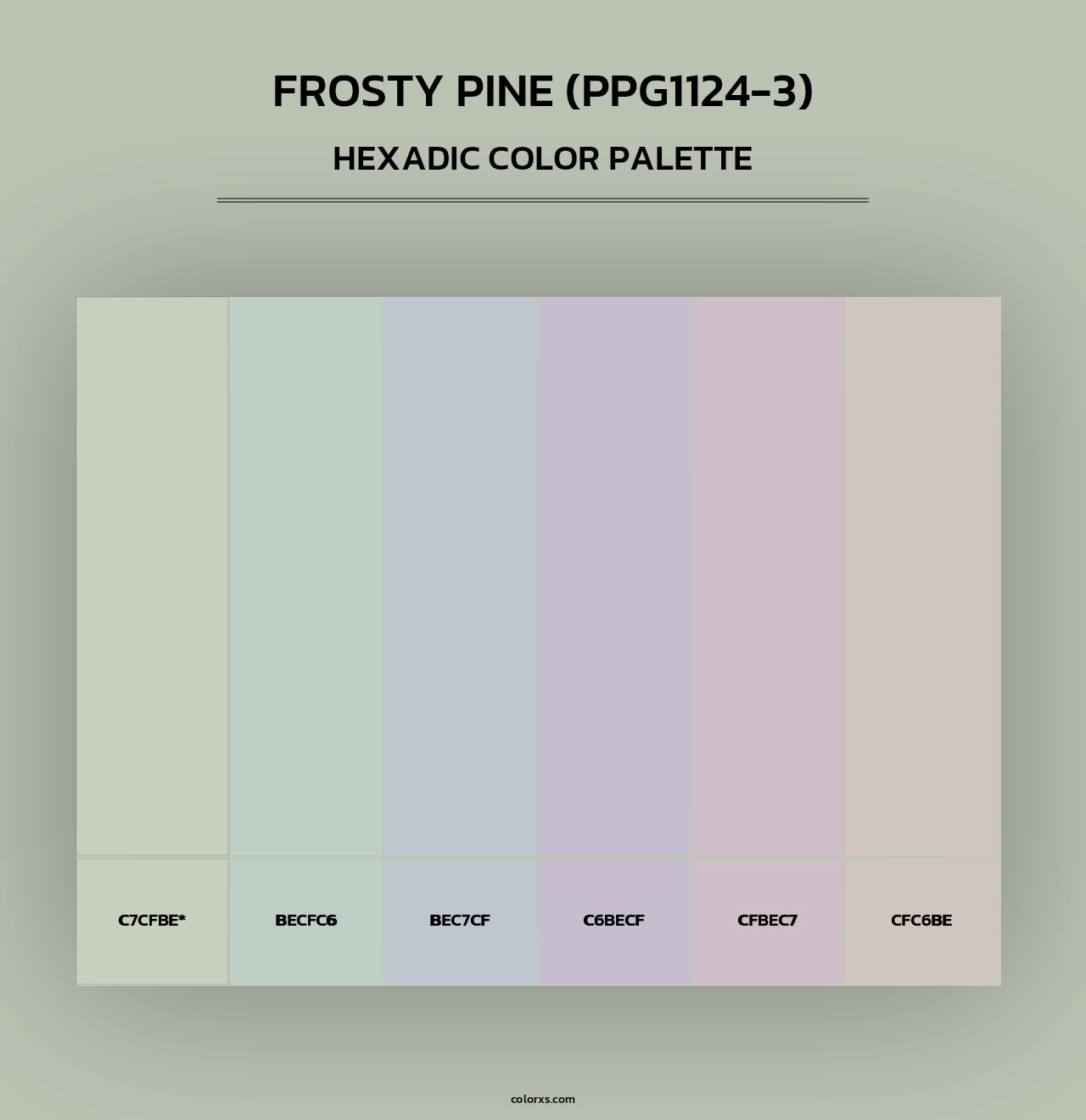 Frosty Pine (PPG1124-3) - Hexadic Color Palette