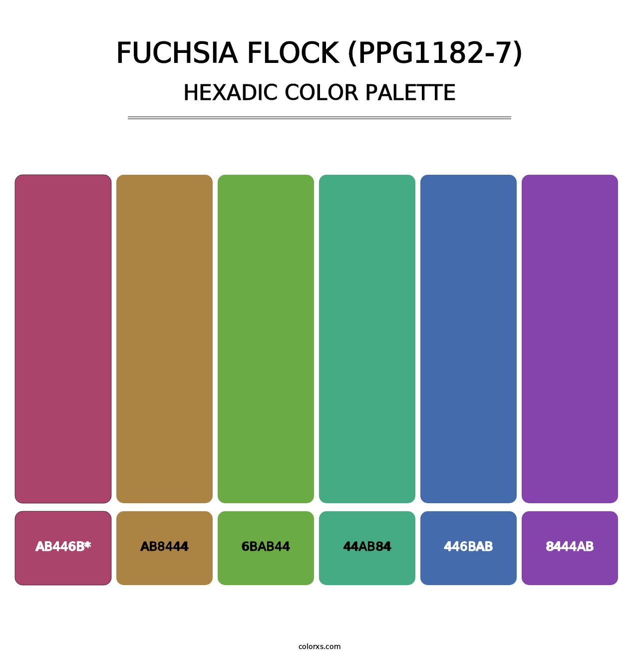 Fuchsia Flock (PPG1182-7) - Hexadic Color Palette