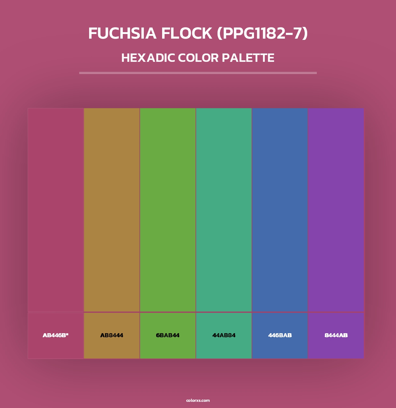 Fuchsia Flock (PPG1182-7) - Hexadic Color Palette