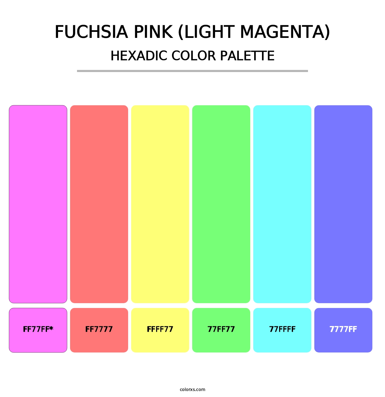 Fuchsia Pink (Light Magenta) - Hexadic Color Palette