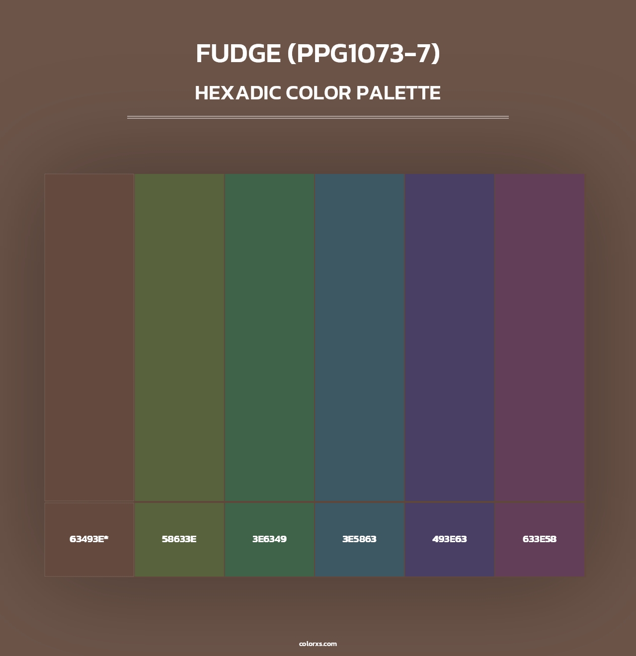 Fudge (PPG1073-7) - Hexadic Color Palette