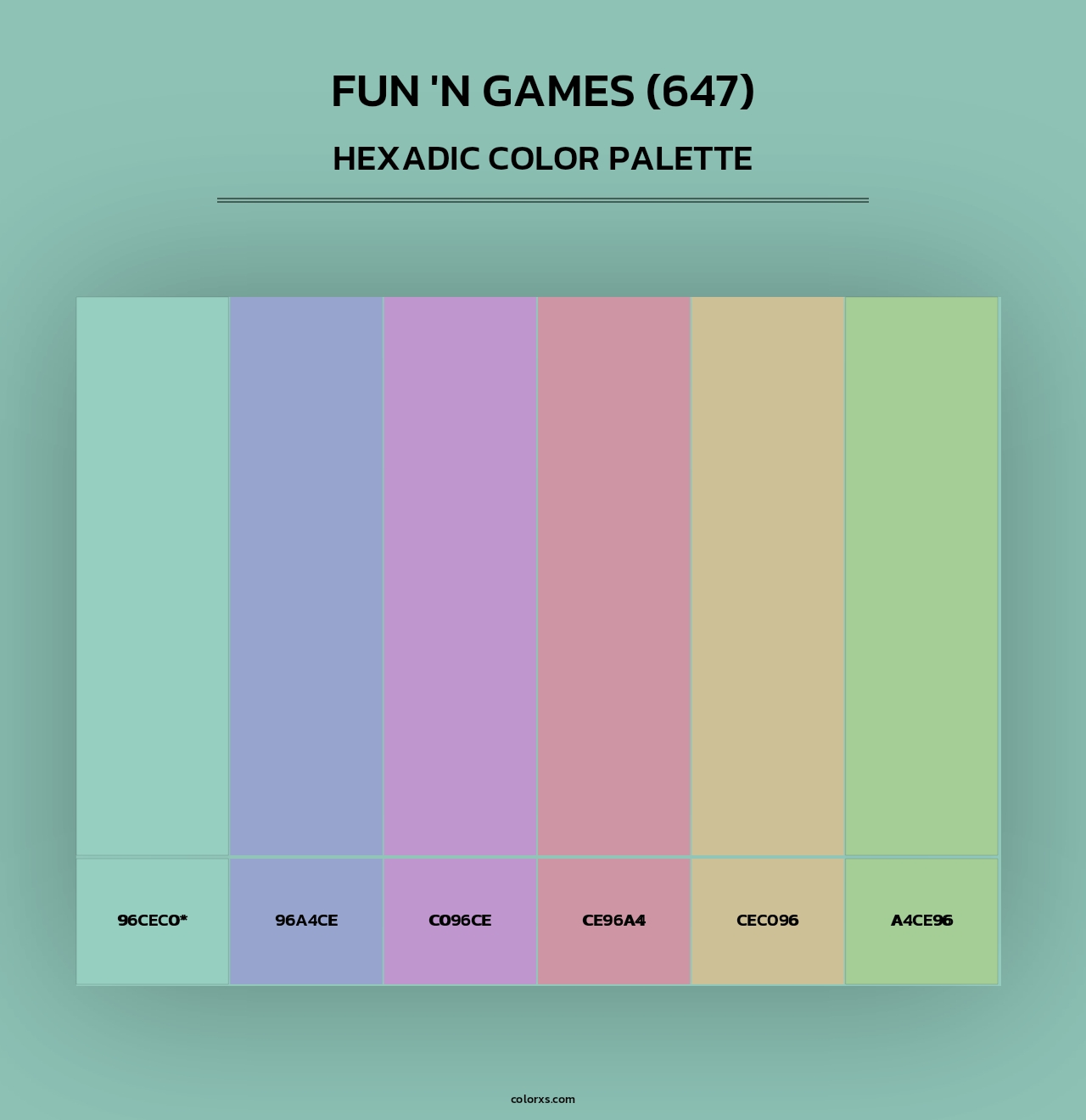 Fun 'n Games (647) - Hexadic Color Palette