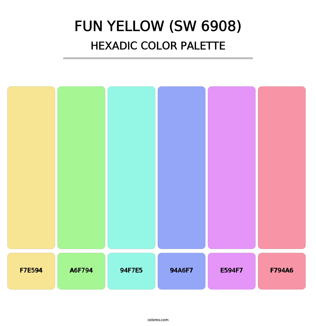 Fun Yellow (SW 6908) - Hexadic Color Palette