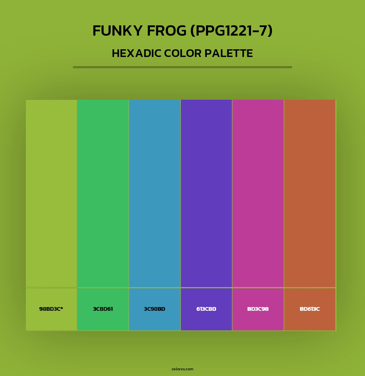 Funky Frog (PPG1221-7) - Hexadic Color Palette