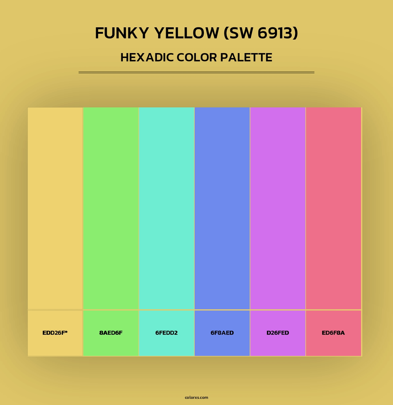 Funky Yellow (SW 6913) - Hexadic Color Palette