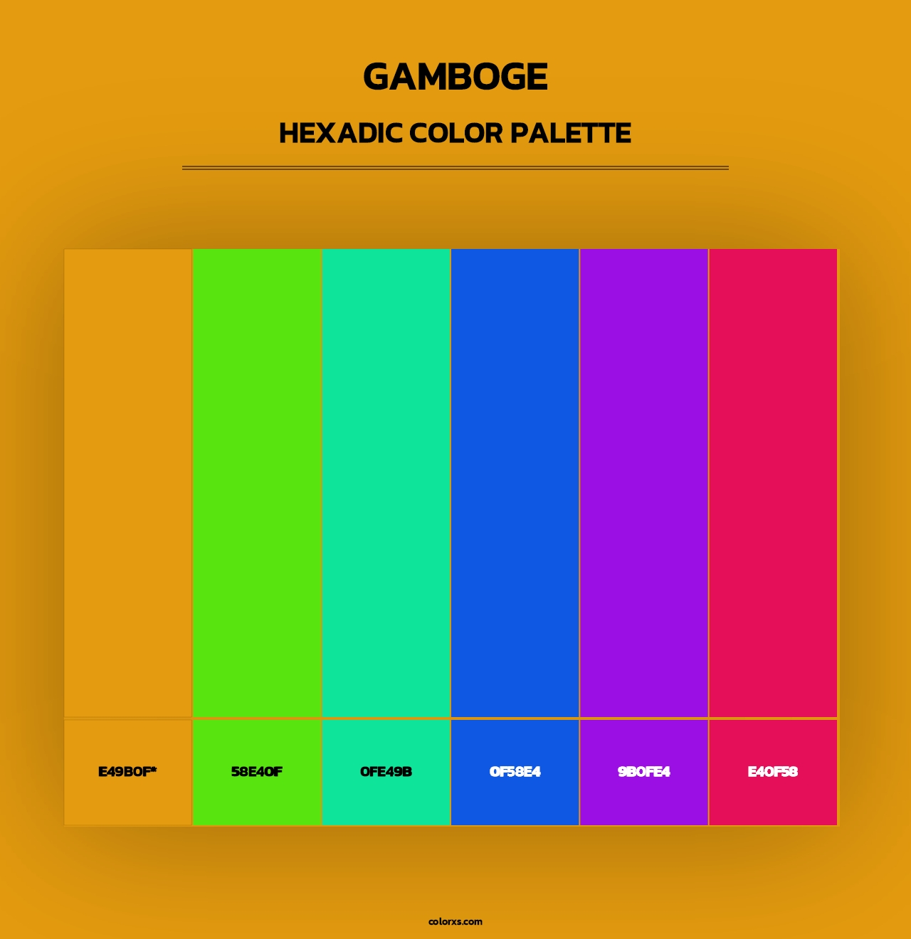 Gamboge - Hexadic Color Palette